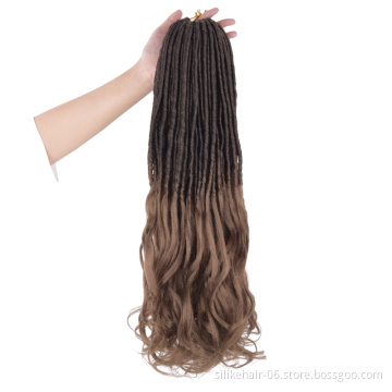 Goddess Faux Locs Crochet Hair 22 Inch Straight Goddess Locs with Curly Ends for Black Women Synthetic Crochet Hair Braiding